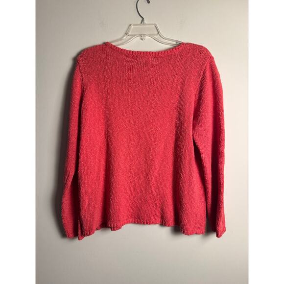 Eddie Bauer Women’s Coral Color Pullover Sweater Size 2XL with four buttons - Picture 3 of 6